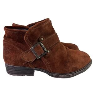 Report Boots Suede Leather Womens 5.5 Booties Brown Buckle Western Boho
